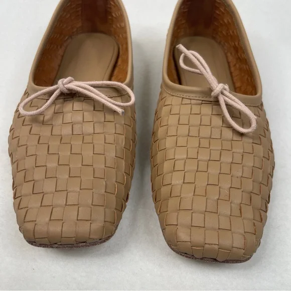 Freda Salvador Jada Square Toe Ballet Flats Woven Latte Size 9.5 - Picture 5 of 13